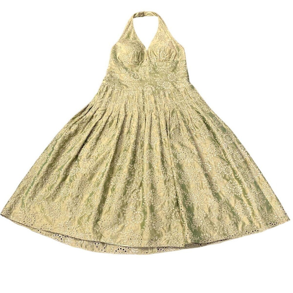 Kay Unger Silk/Cotton Blend Retro Halter Dress Size 4